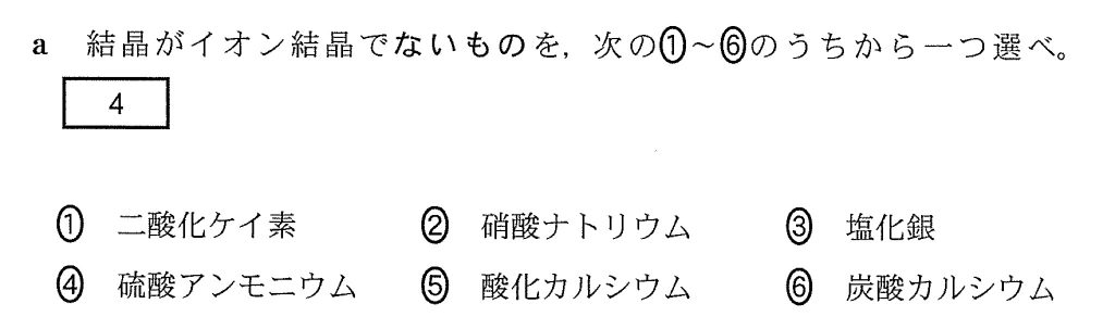 イオン結晶 センター試験